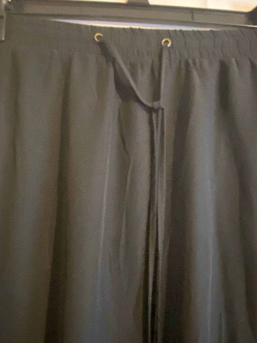 Black Maxi Skirt with Lace Hem and Adjustable Waist Sheer - Picture 3 of 10